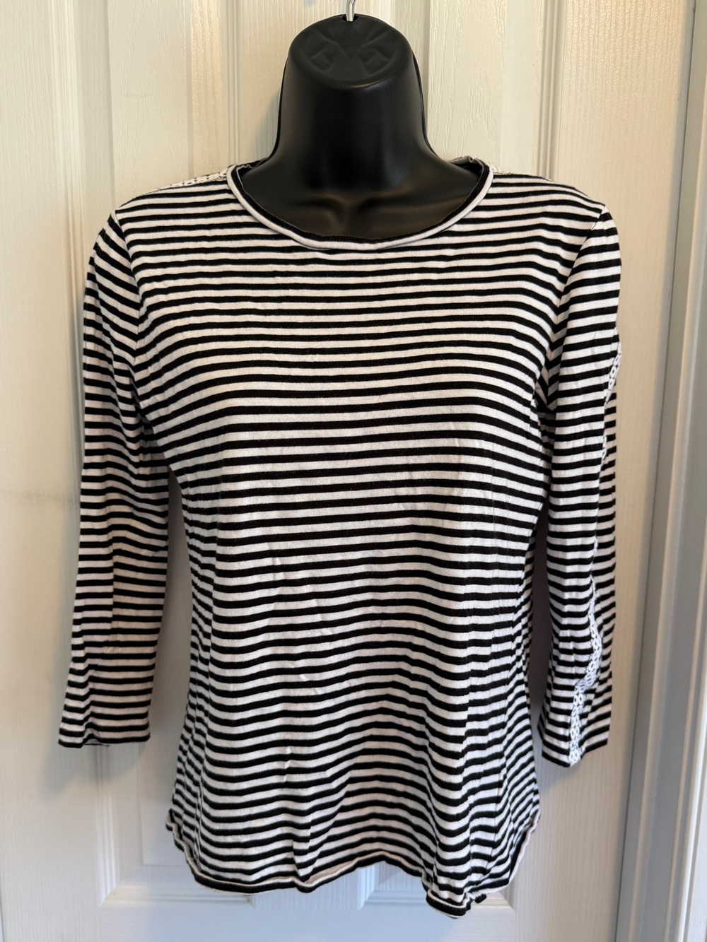 Michael Kors Women's Black & White Striped Top